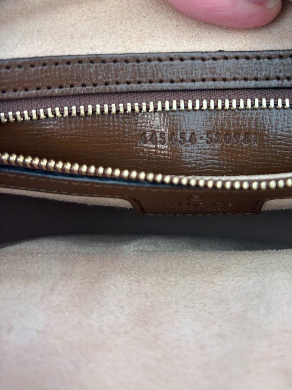 Gucci GG Supreme Monogram Small Horsebit 1955 Shoulder Bag Beige Brown Sugar - Picture 16 of 16